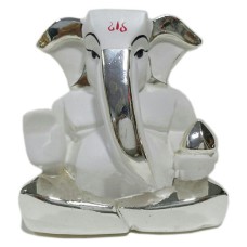 Ganesha Idol-III (Terracotta- Silver Plated)